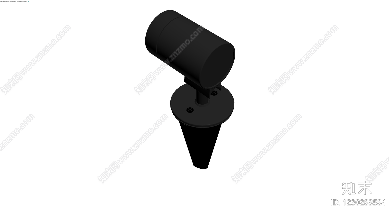 黑色草坪射灯3D模型下载【ID:1230283584】