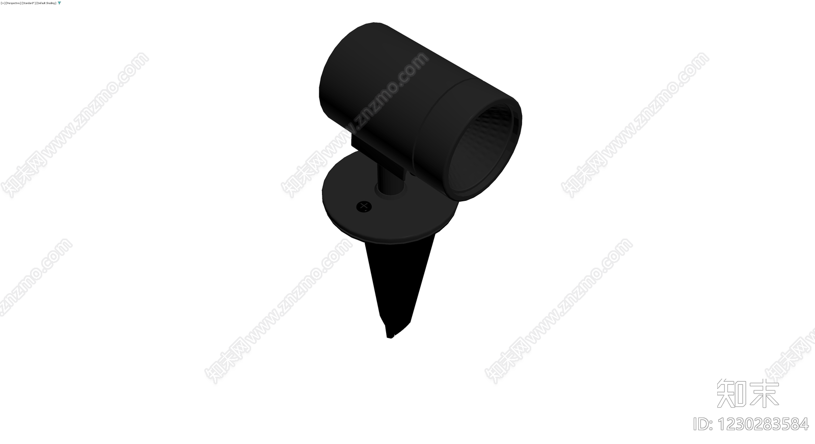 黑色草坪射灯3D模型下载【ID:1230283584】