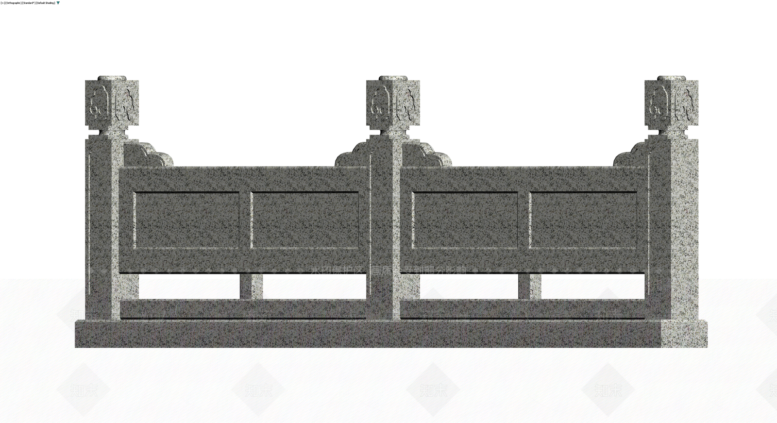 中式石雕栏杆组件3D模型下载【ID:1230688692】