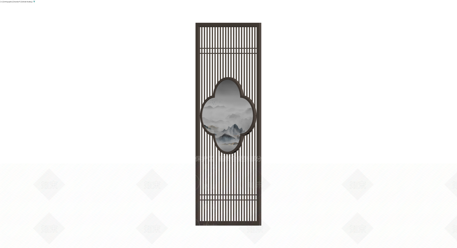 中式山水屏风隔断3D模型下载【ID:1230783509】