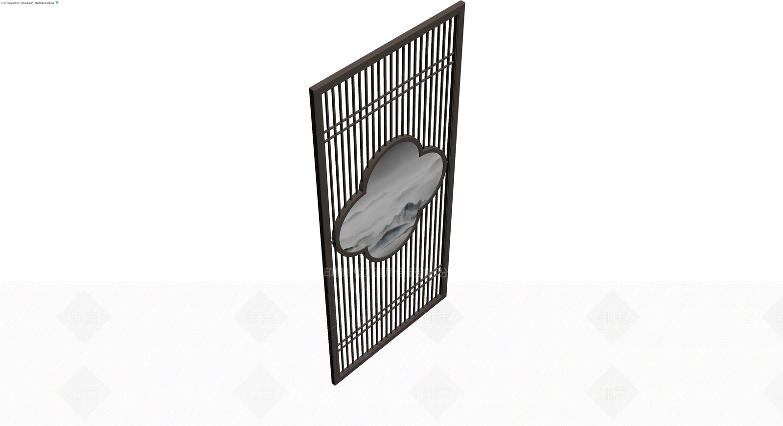 中式山水屏风隔断3D模型下载【ID:1230783509】