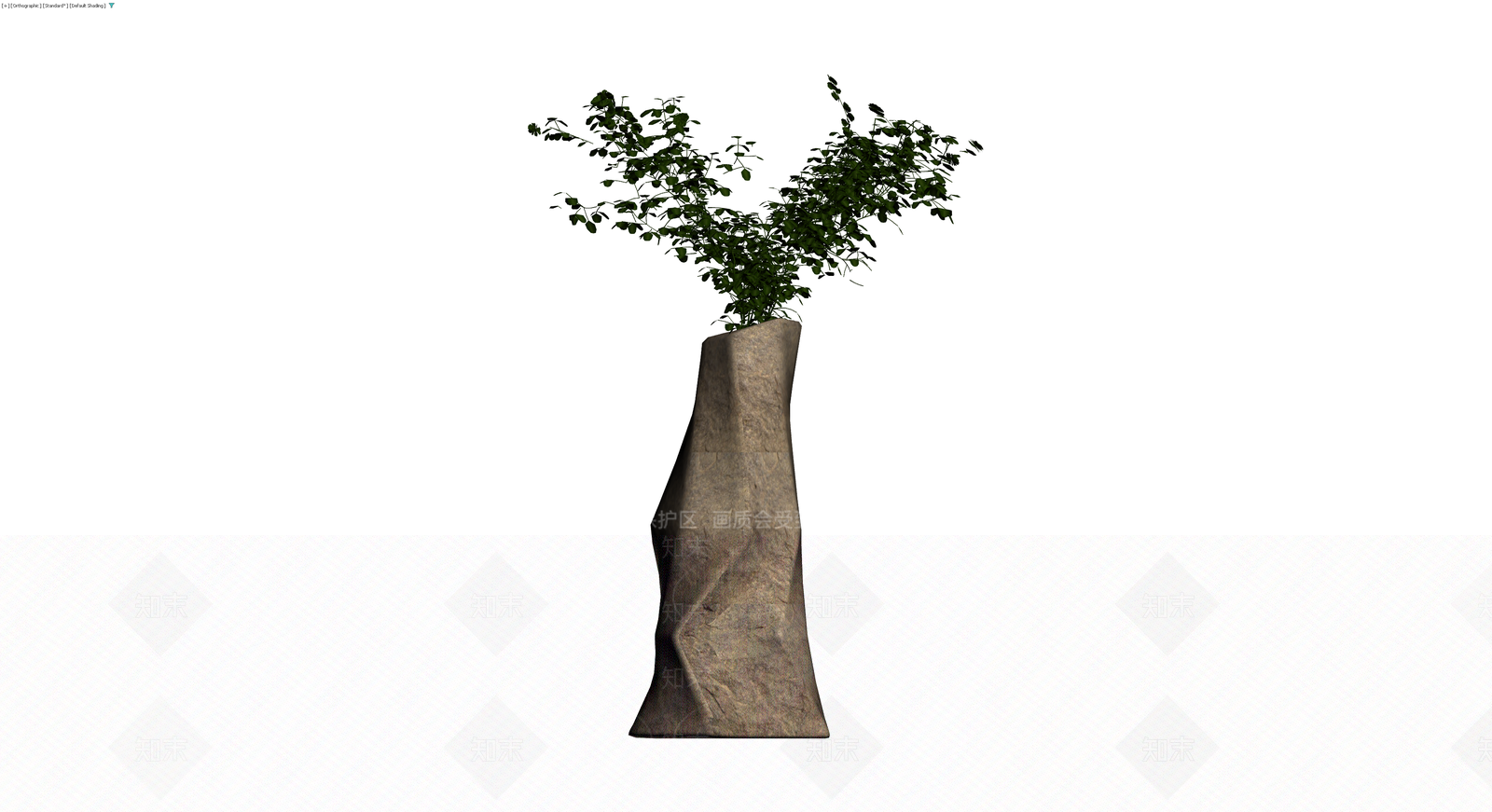 石纹底座盆栽植物3D模型下载【ID:1229669258】