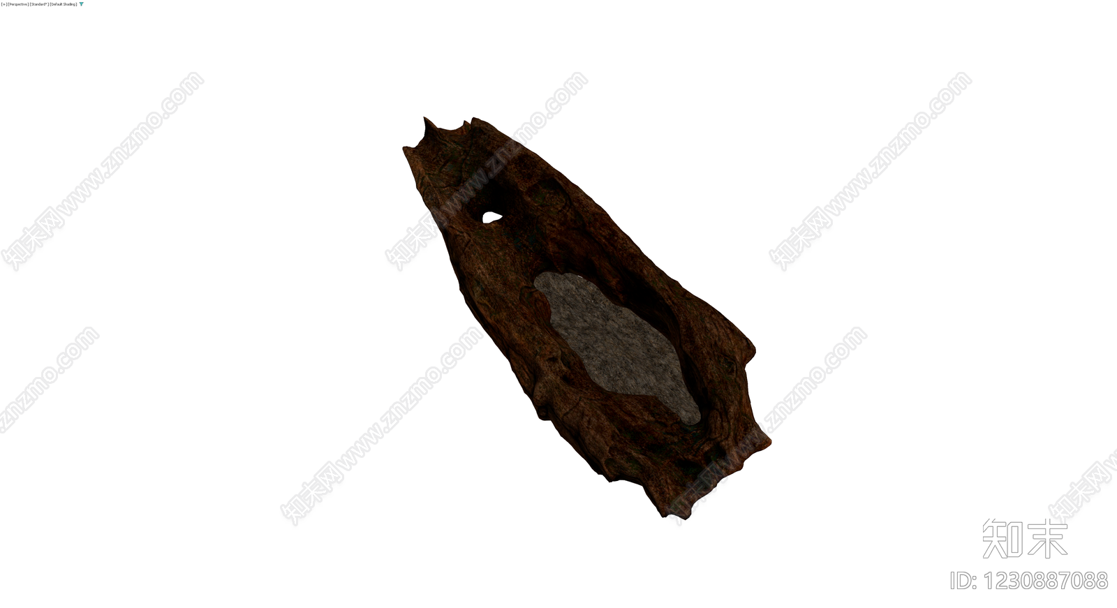 带孔洞造型树根/沉木3D模型下载【ID:1230887088】