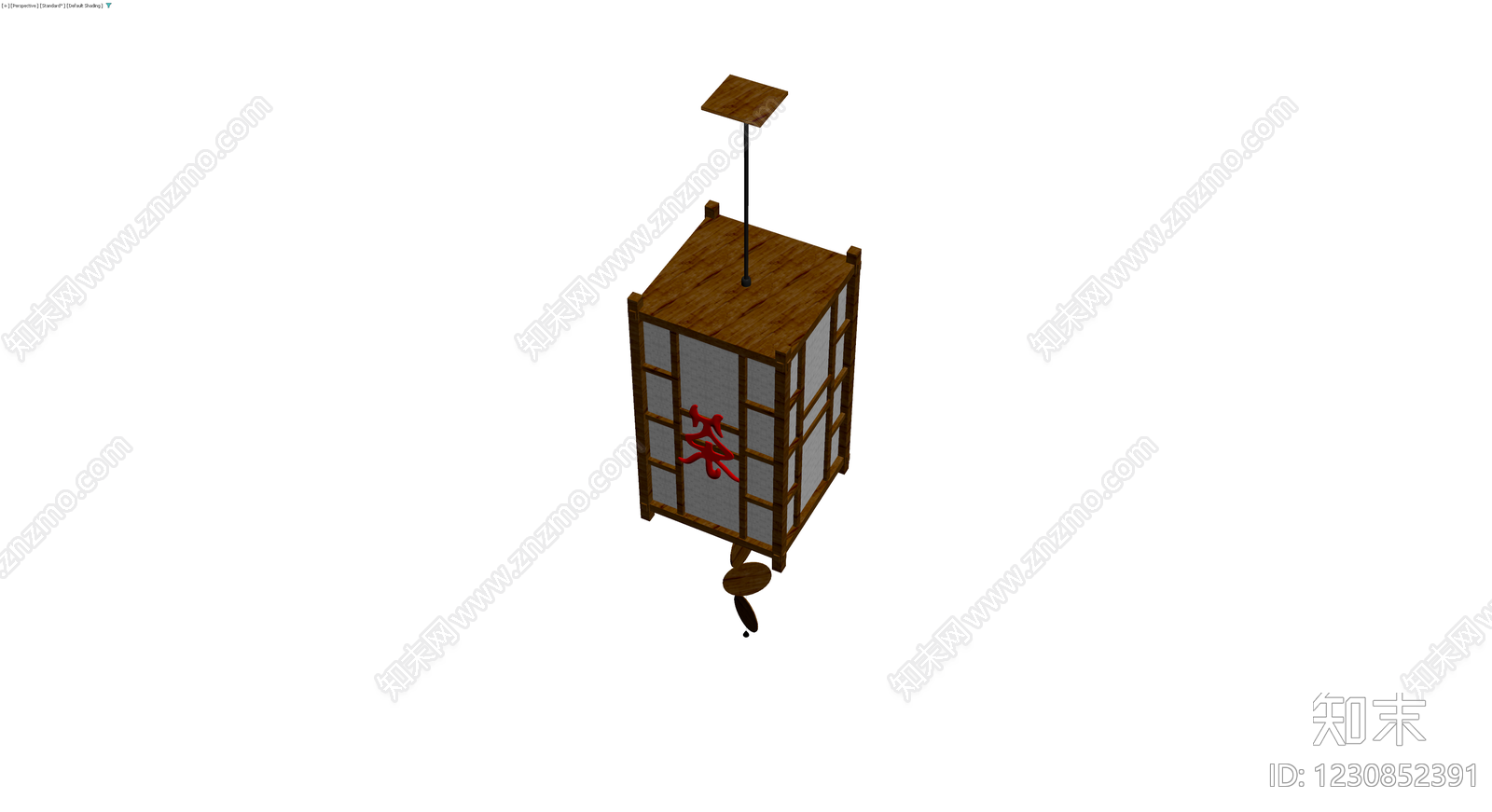日式木质茶室灯笼3D模型下载【ID:1230852391】