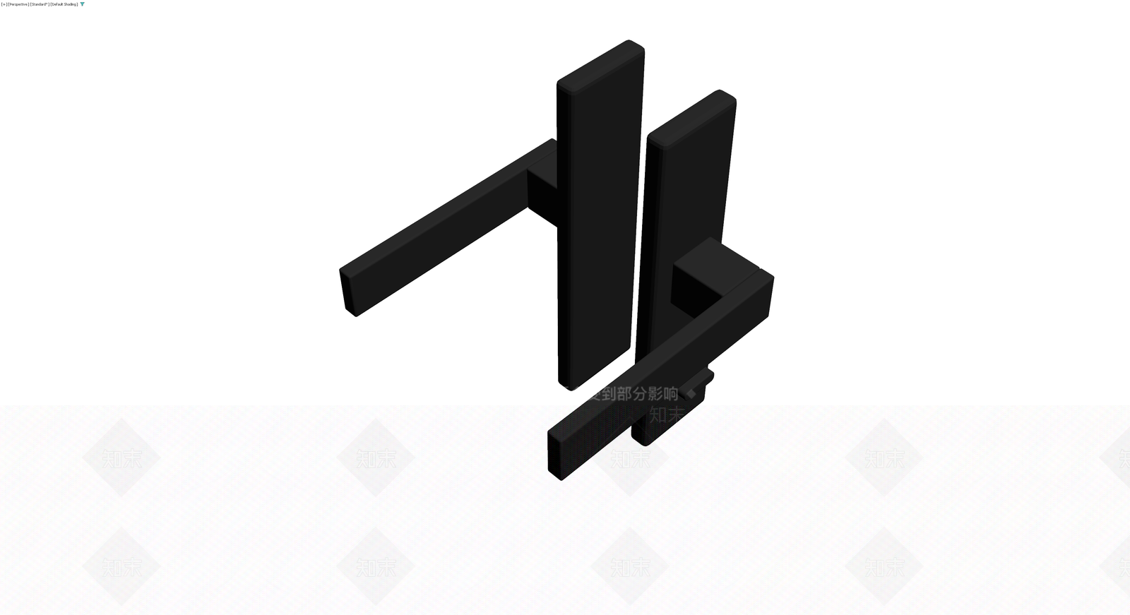 黑色现代门锁把手3D模型下载【ID:1230455546】