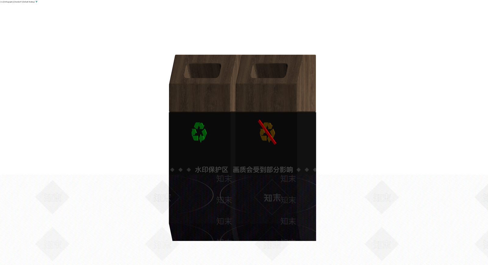 木纹分类回收垃圾桶3D模型下载【ID:1230118218】