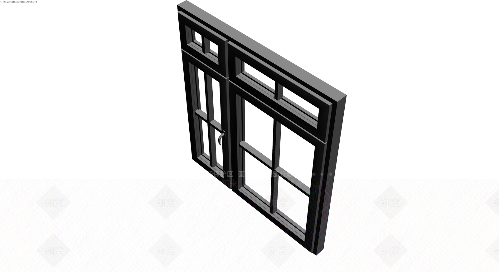 深灰框组合门窗3D模型下载【ID:1230661318】