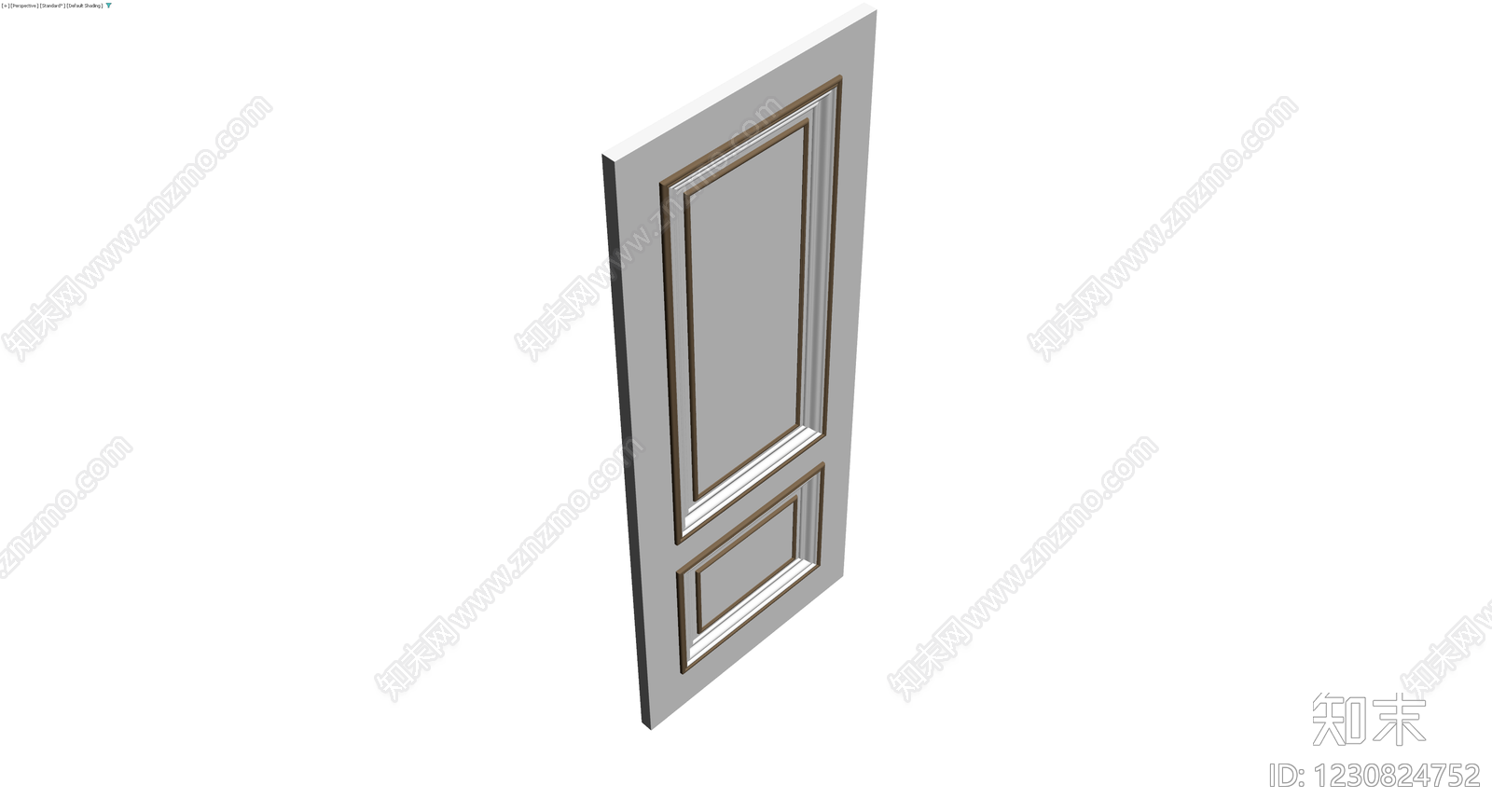 欧式双板灰模门3D模型下载【ID:1230824752】