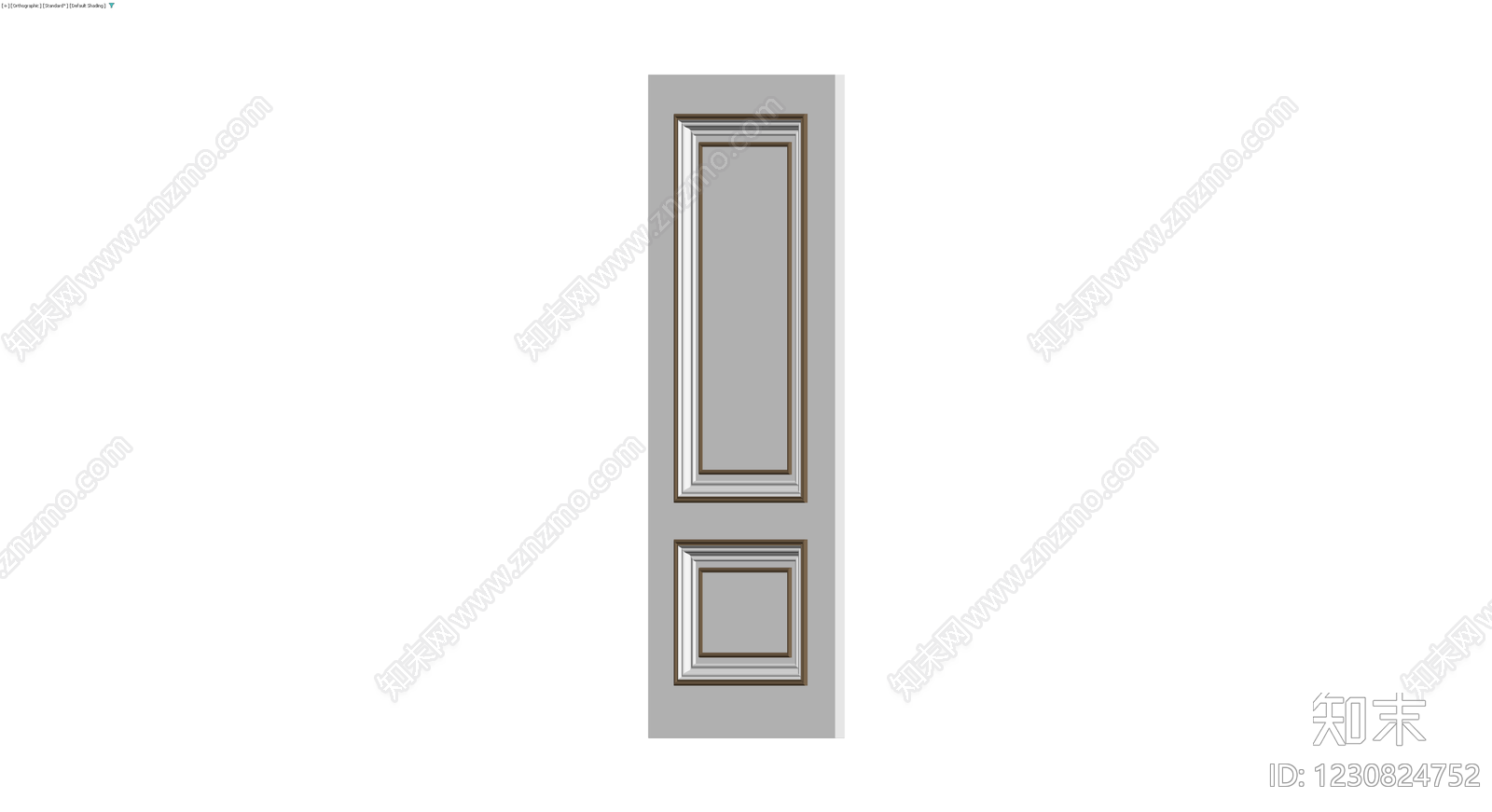 欧式双板灰模门3D模型下载【ID:1230824752】