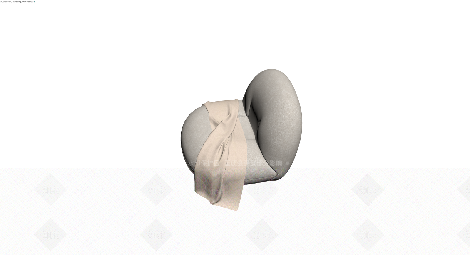 米色布艺休闲椅3D模型下载【ID:1230774513】