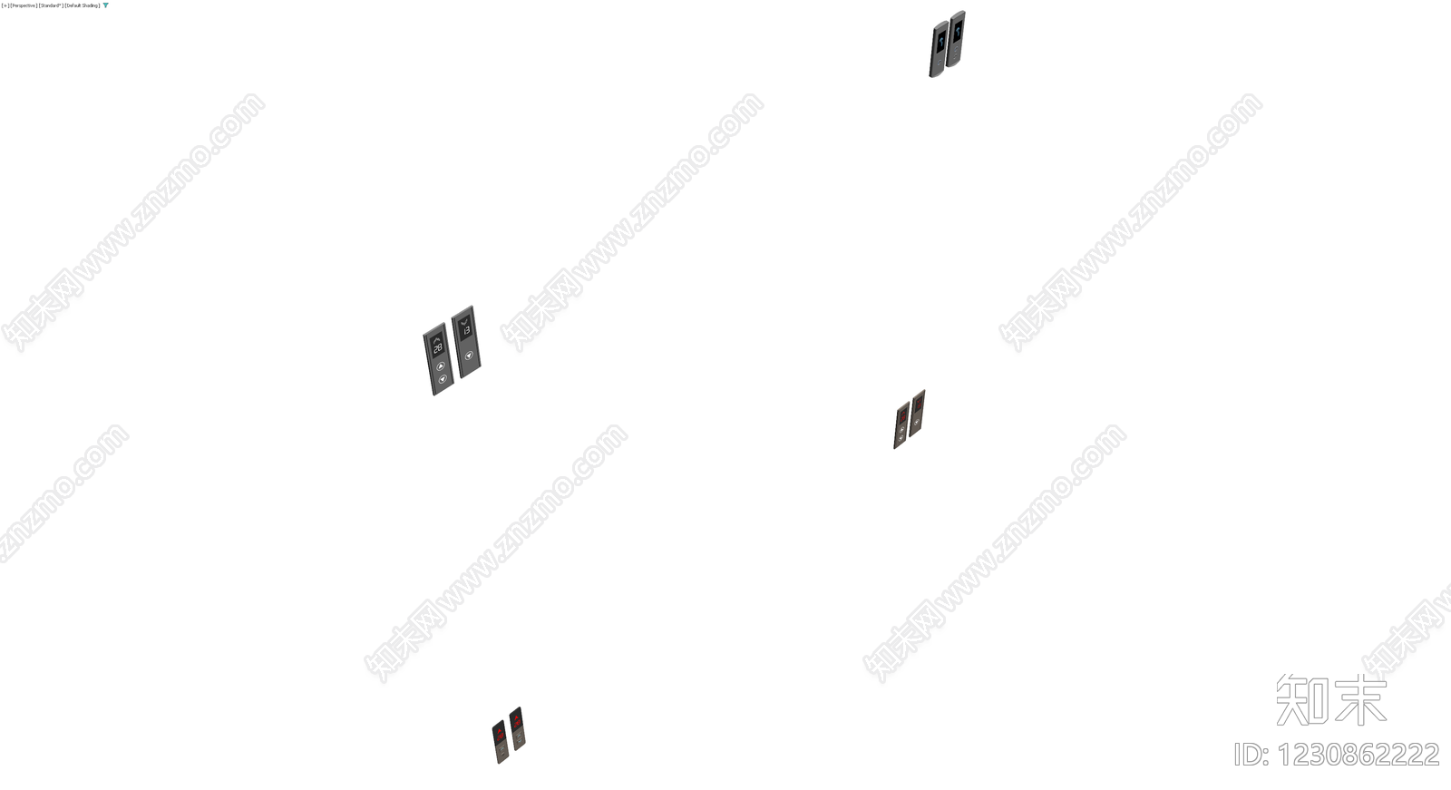 电梯呼叫面板3D模型下载【ID:1230862222】