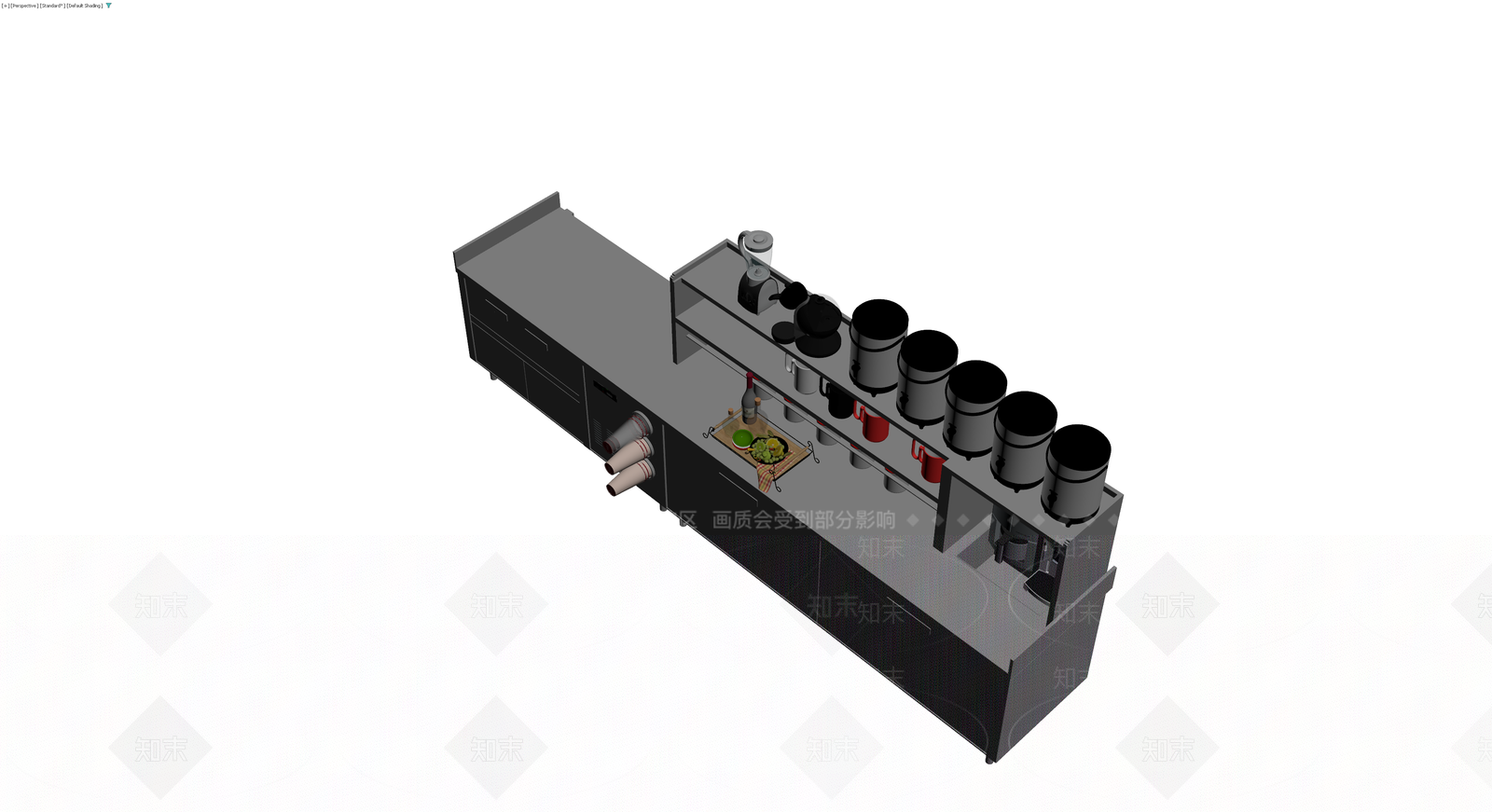 商用吧台柜组合3D模型下载【ID:1230748904】