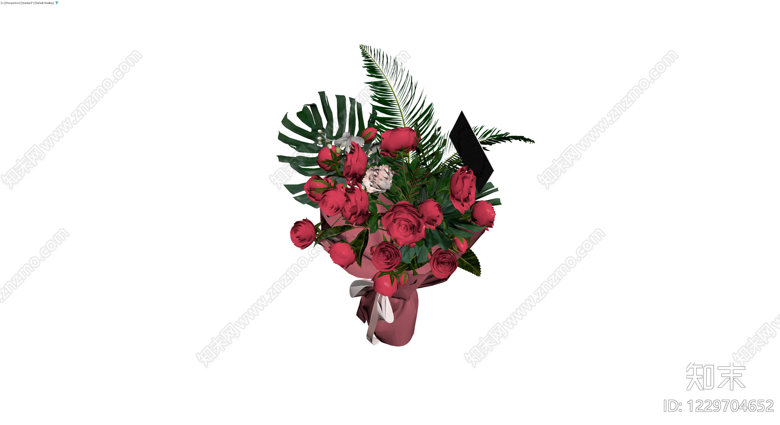 红色花束带包装3D模型下载【ID:1229704652】
