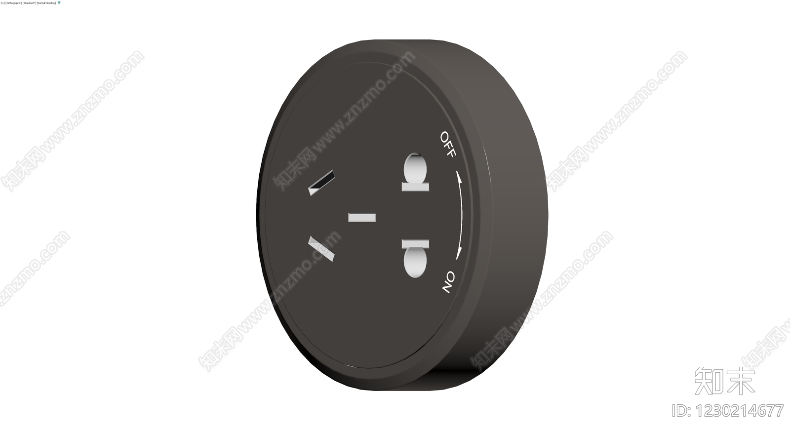 黑色圆形旋钮开关3D模型下载【ID:1230214677】