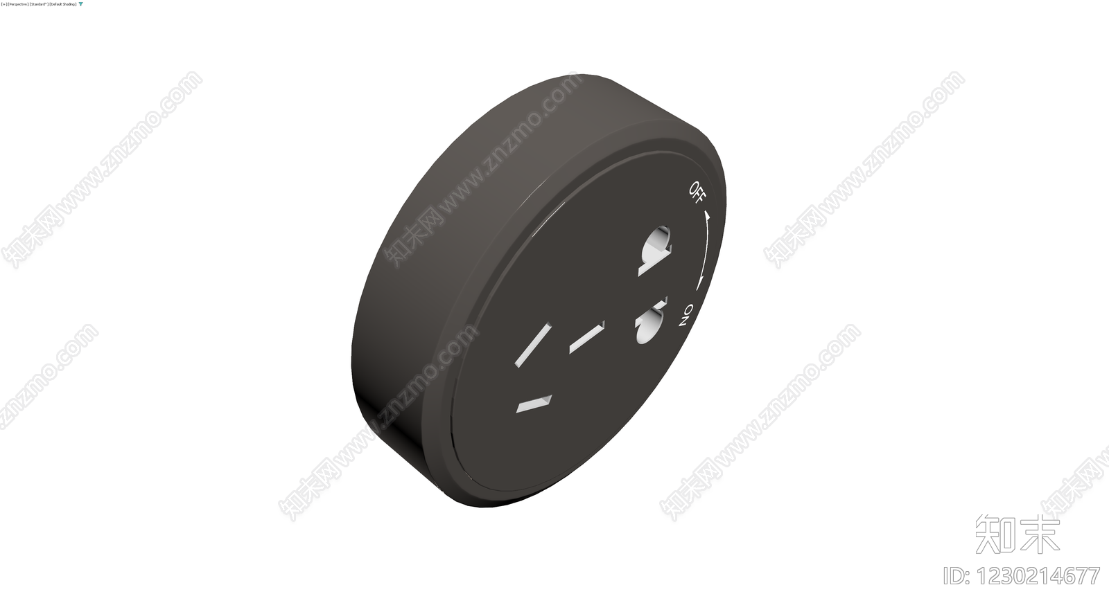 黑色圆形旋钮开关3D模型下载【ID:1230214677】