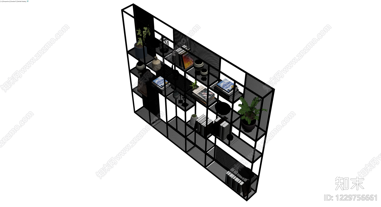 黑色金属网格置物架3D模型下载【ID:1229756661】