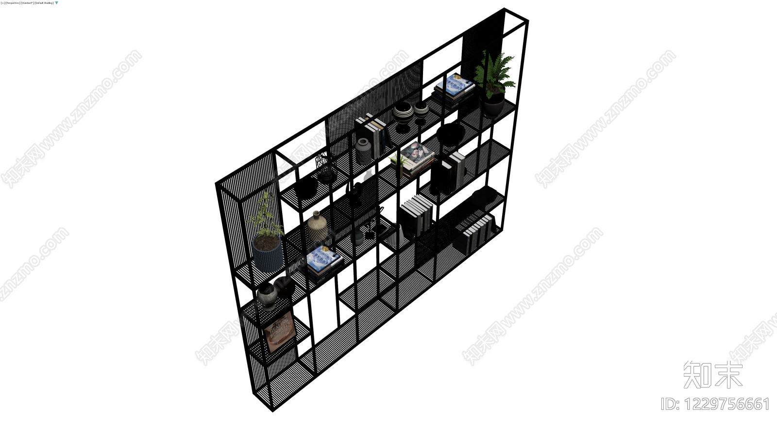 黑色金属网格置物架3D模型下载【ID:1229756661】