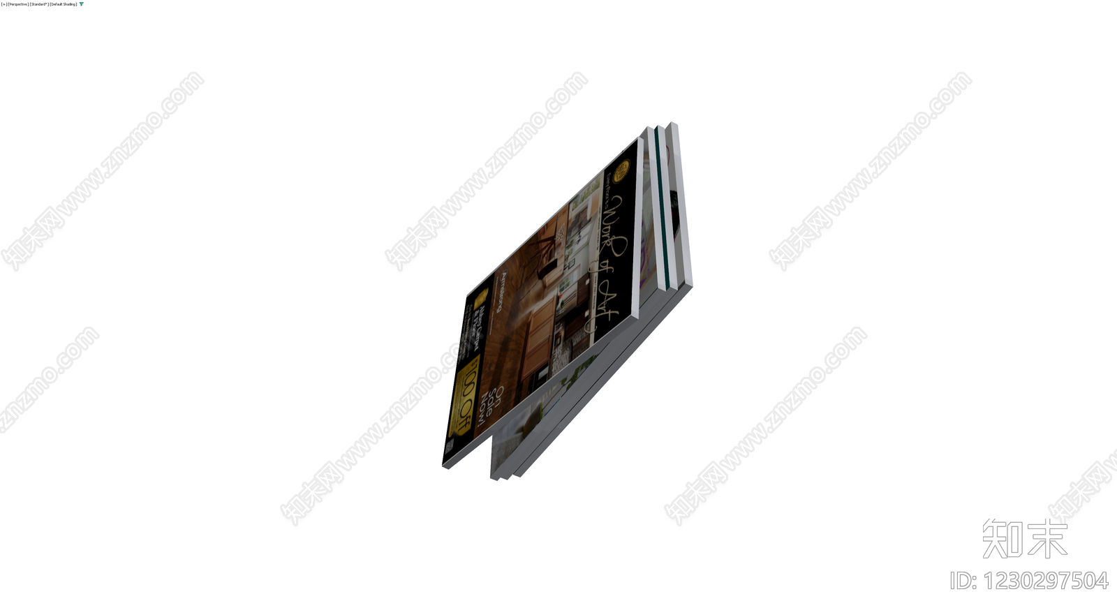 杂志书刊组合3D模型下载【ID:1230297504】