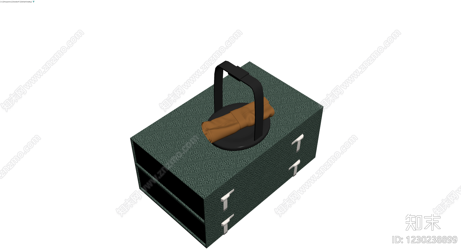 复古风格绿色手提收纳箱3D模型下载【ID:1230238899】