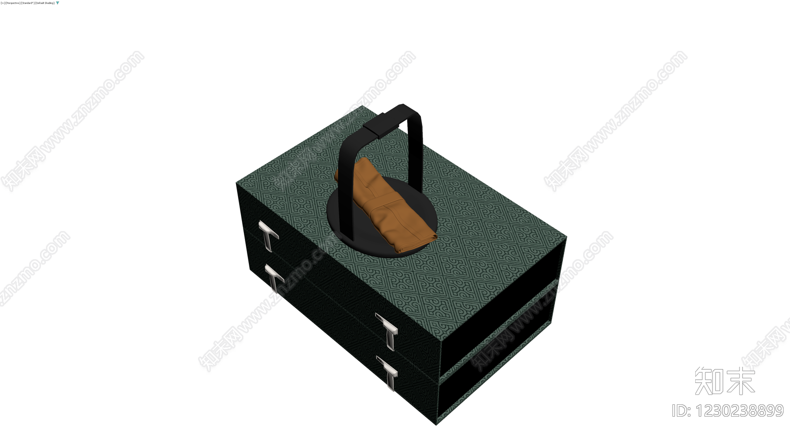 复古风格绿色手提收纳箱3D模型下载【ID:1230238899】