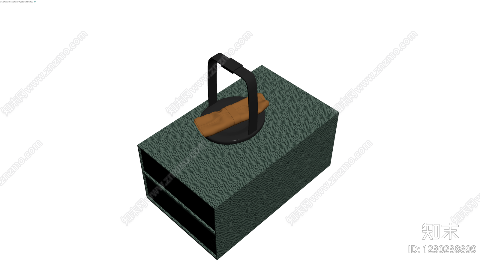复古风格绿色手提收纳箱3D模型下载【ID:1230238899】