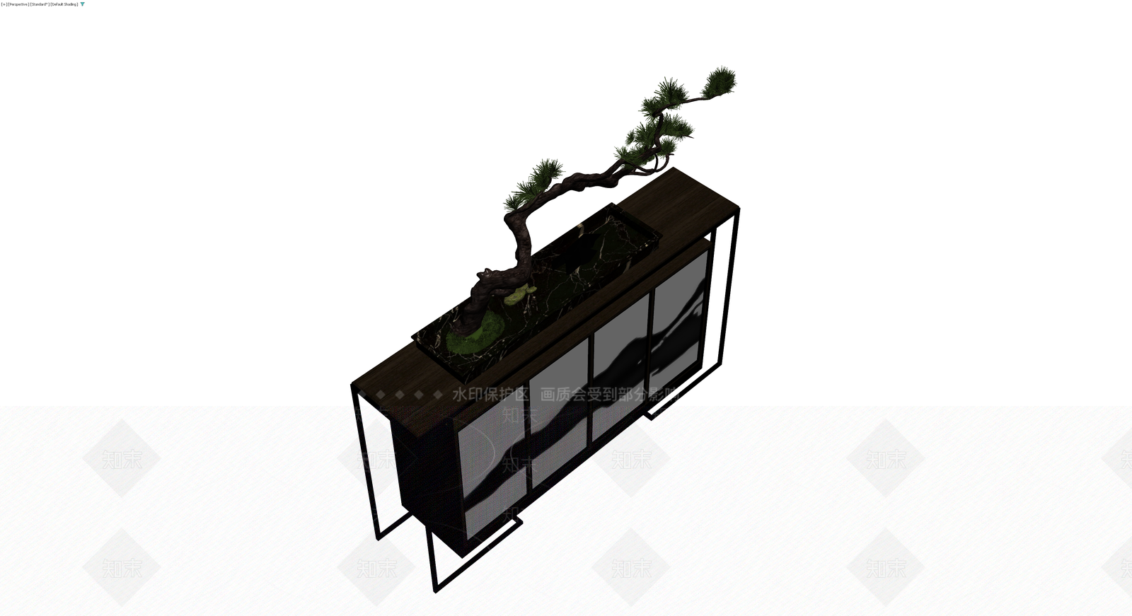 新中式景观柜配盆景3D模型下载【ID:1230724684】