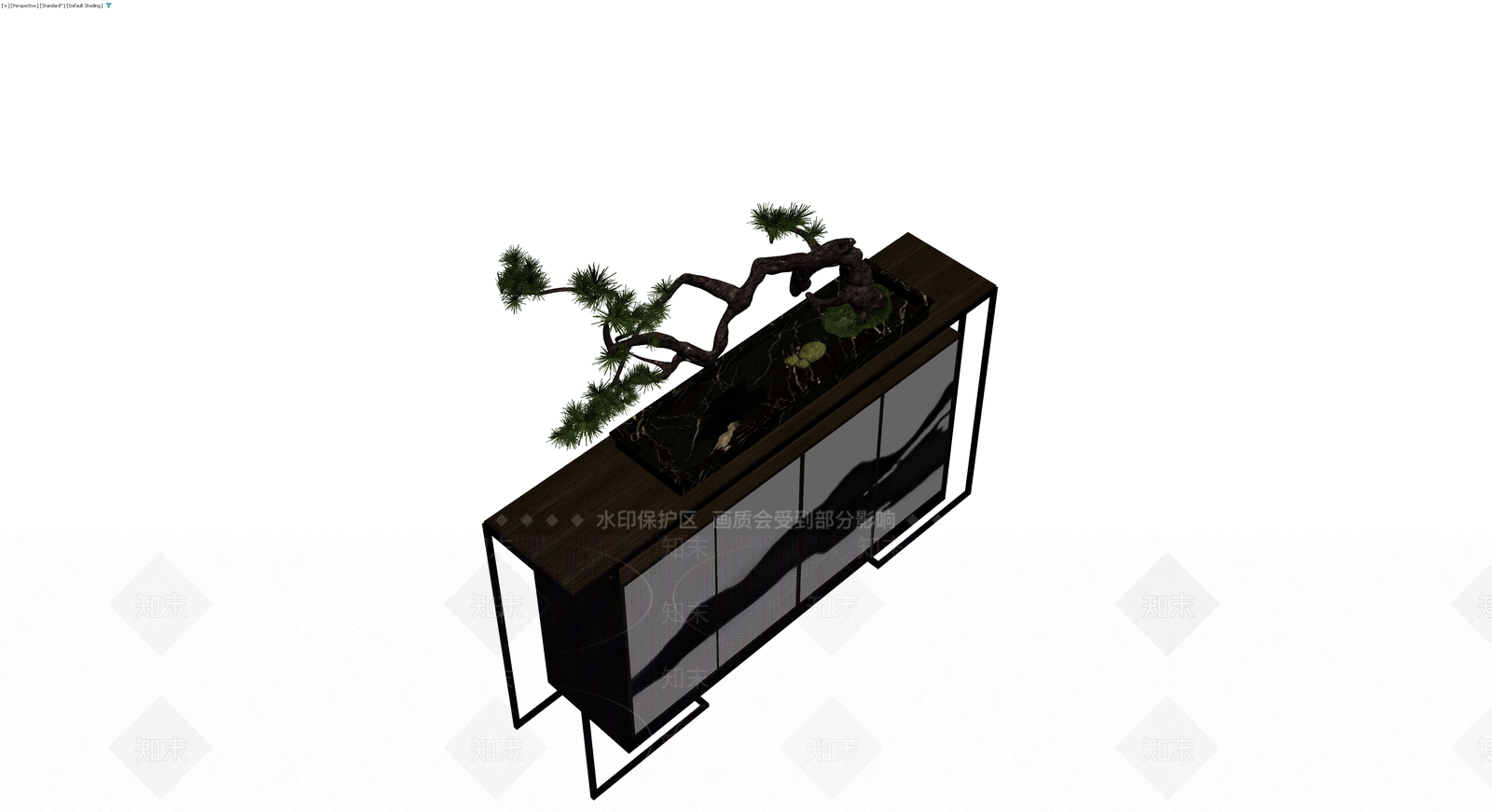 新中式景观柜配盆景3D模型下载【ID:1230724684】