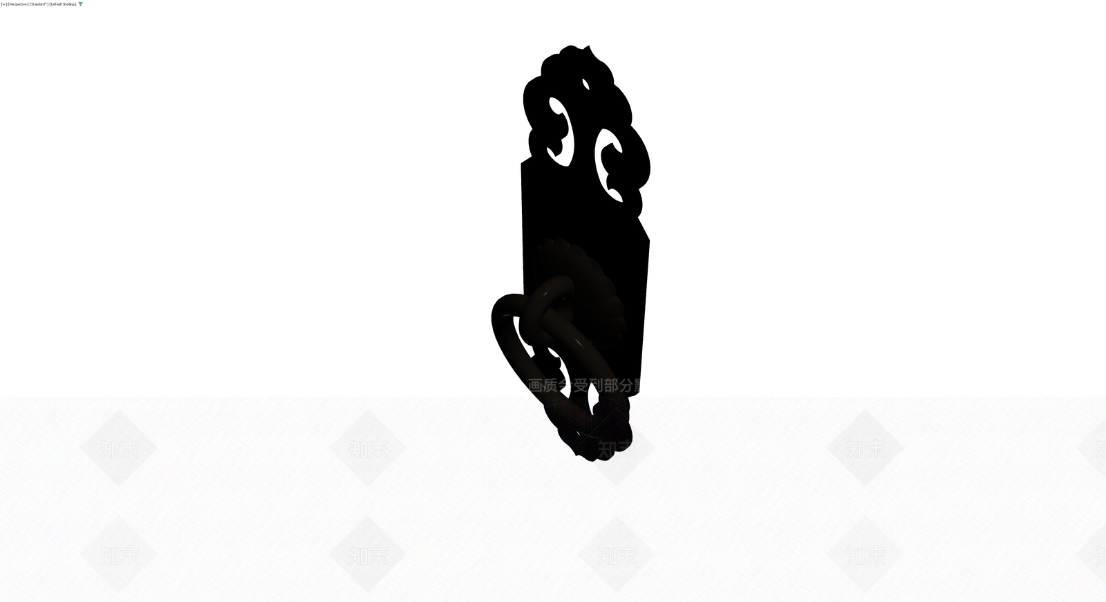 中式雕花门环拉手3D模型下载【ID:1230359333】