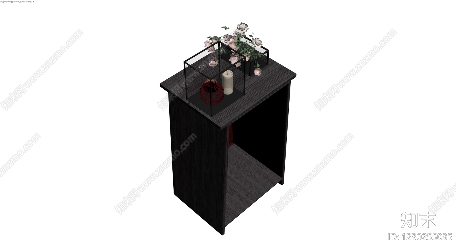 中式深色装饰柜3D模型下载【ID:1230255035】