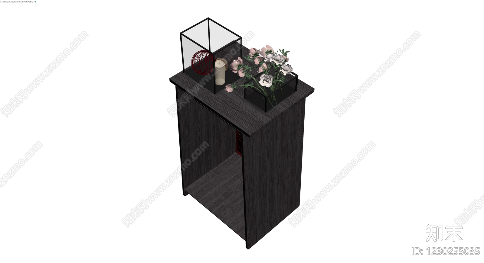 中式深色装饰柜3D模型下载【ID:1230255035】
