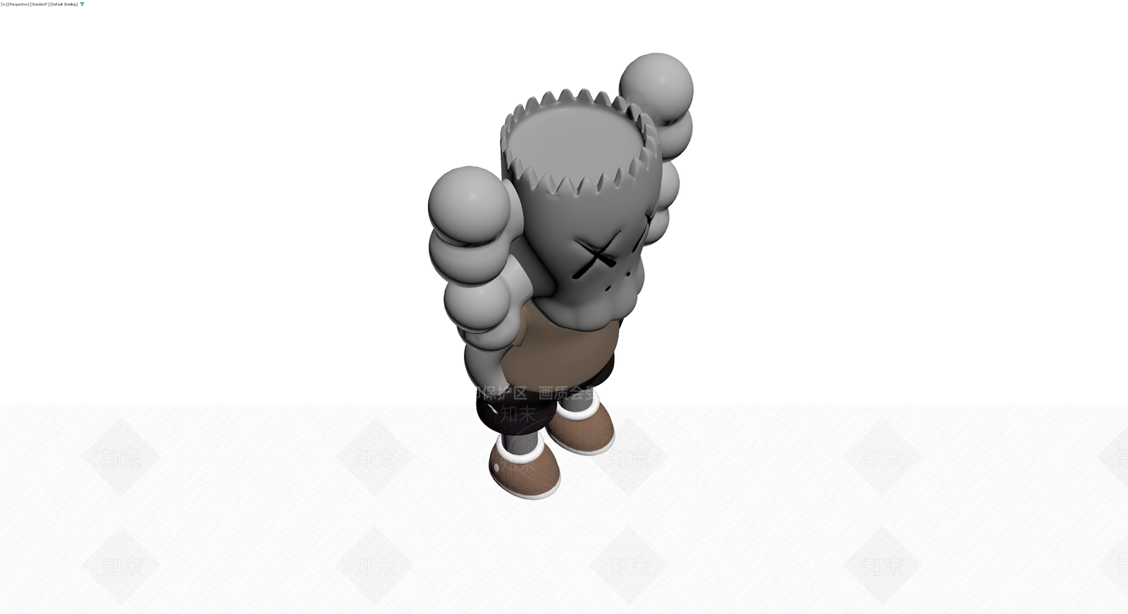 KAWS风格灰模雕塑3D模型下载【ID:1229963338】