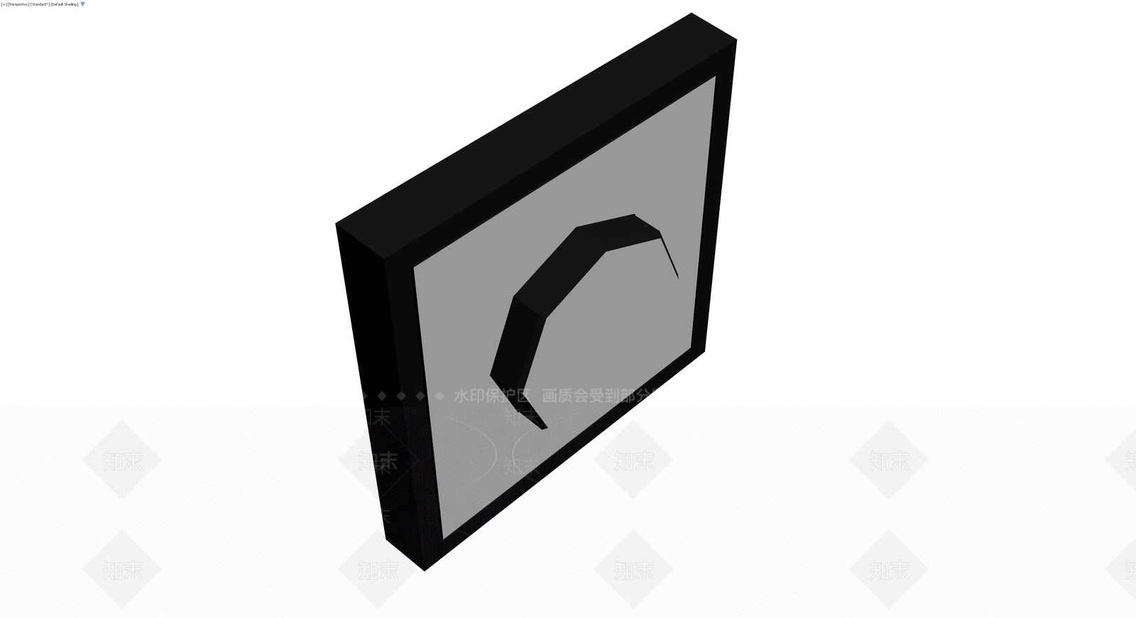 黑色框体浮雕装饰画3D模型下载【ID:1230543008】