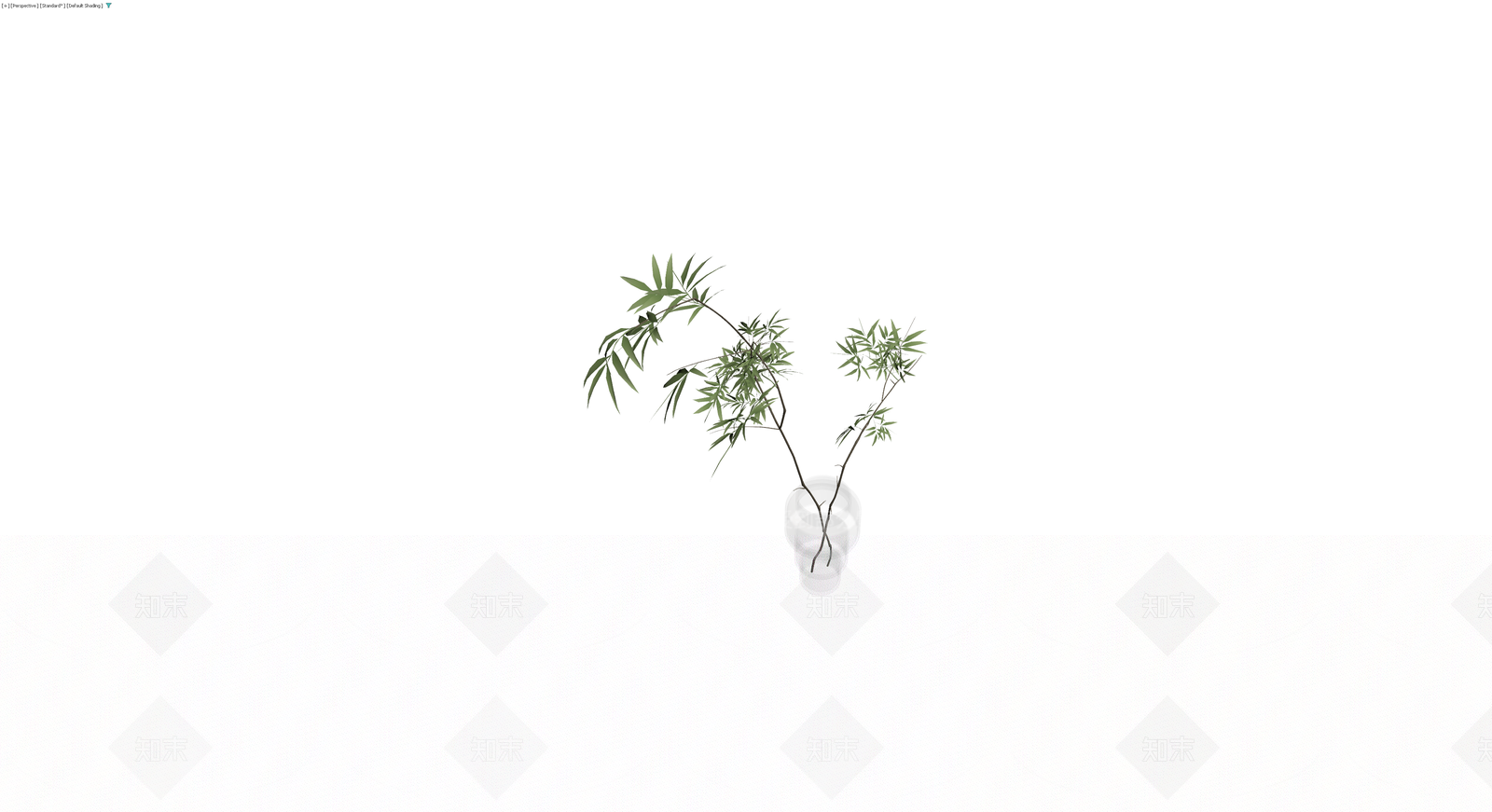 白瓷花瓶配绿植3D模型下载【ID:1230792167】