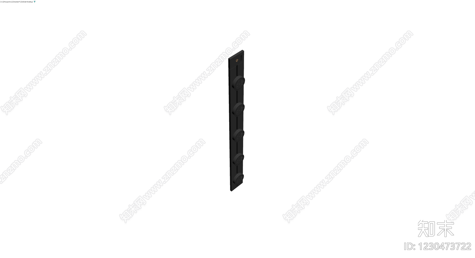 黑色多孔插座面板3D模型下载【ID:1230473722】