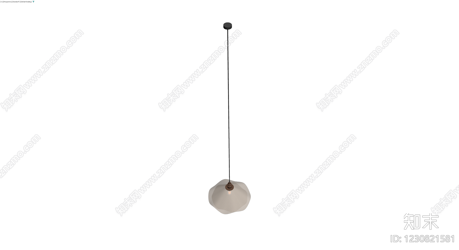 复古褶皱玻璃吊灯3D模型下载【ID:1230821581】