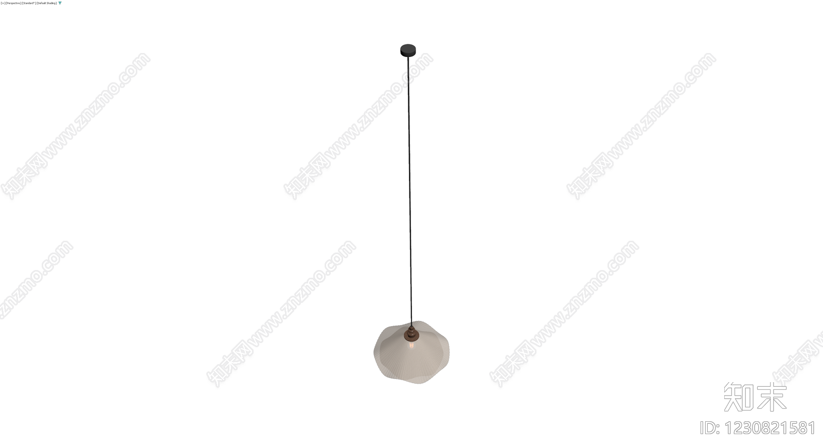 复古褶皱玻璃吊灯3D模型下载【ID:1230821581】
