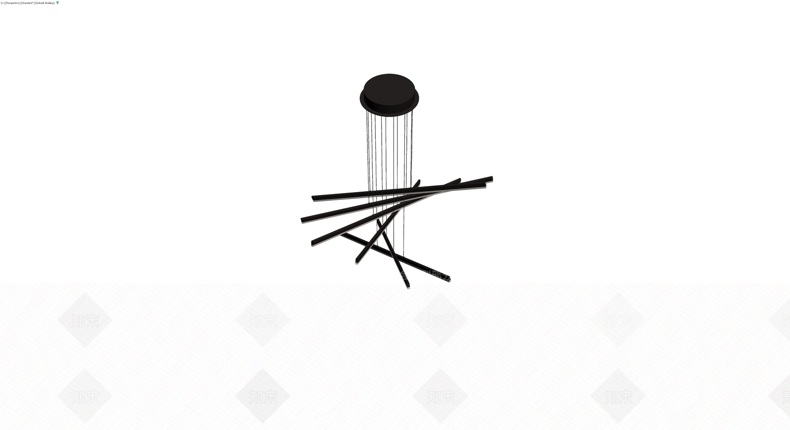 现代黑色艺术吊灯3D模型下载【ID:1230590359】
