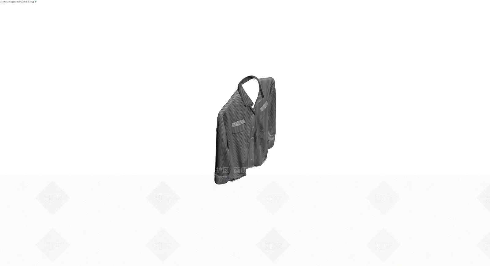 灰模条纹长袖衬衫3D模型下载【ID:1230640795】
