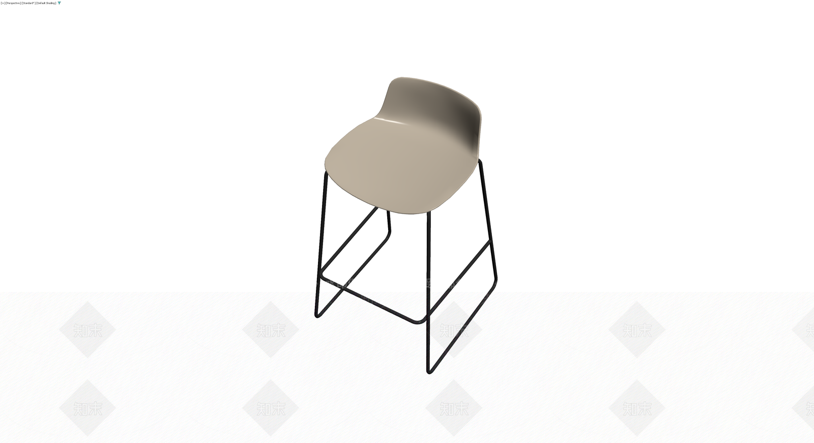现代简约金属高脚凳3D模型下载【ID:1230171186】