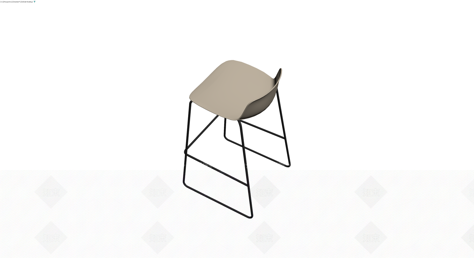 现代简约金属高脚凳3D模型下载【ID:1230171186】