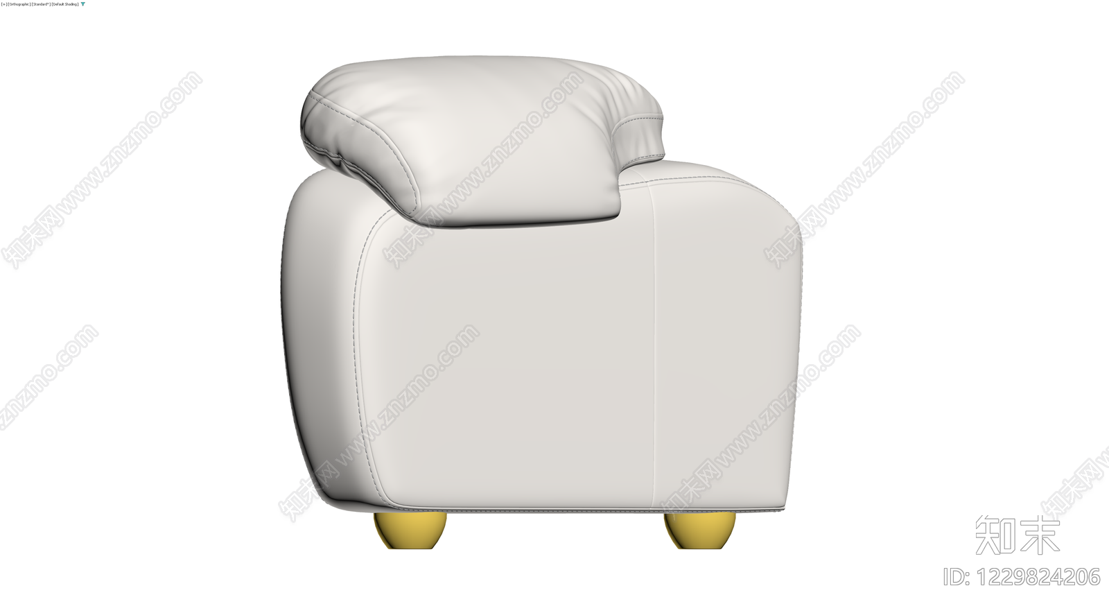 白色单人沙发3D模型下载【ID:1229824206】