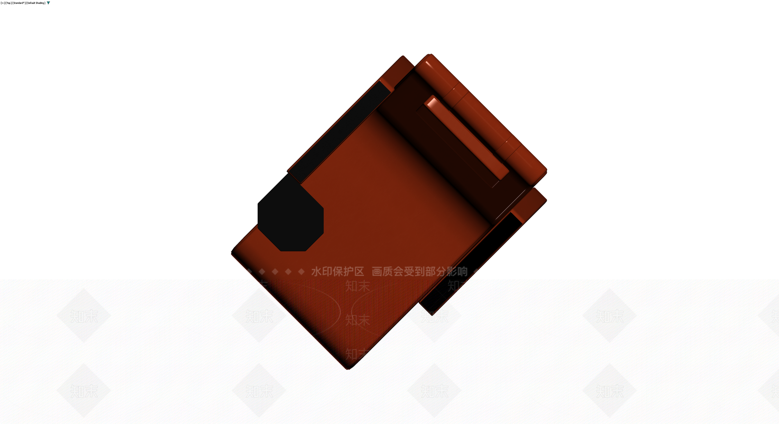 红棕色带扶手办公椅3D模型下载【ID:1230686353】
