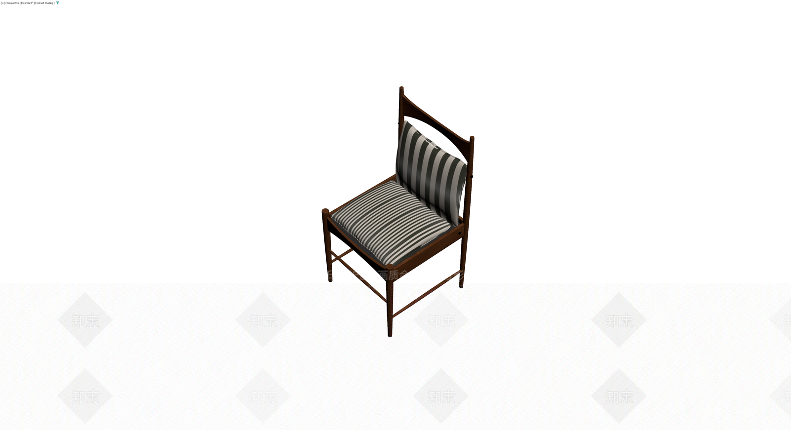 木质条纹软包餐椅3D模型下载【ID:1230020924】