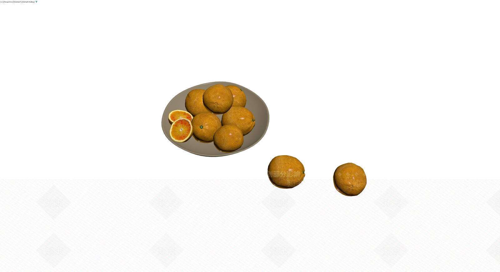 盛有橙子的碗组合3D模型下载【ID:1230376561】