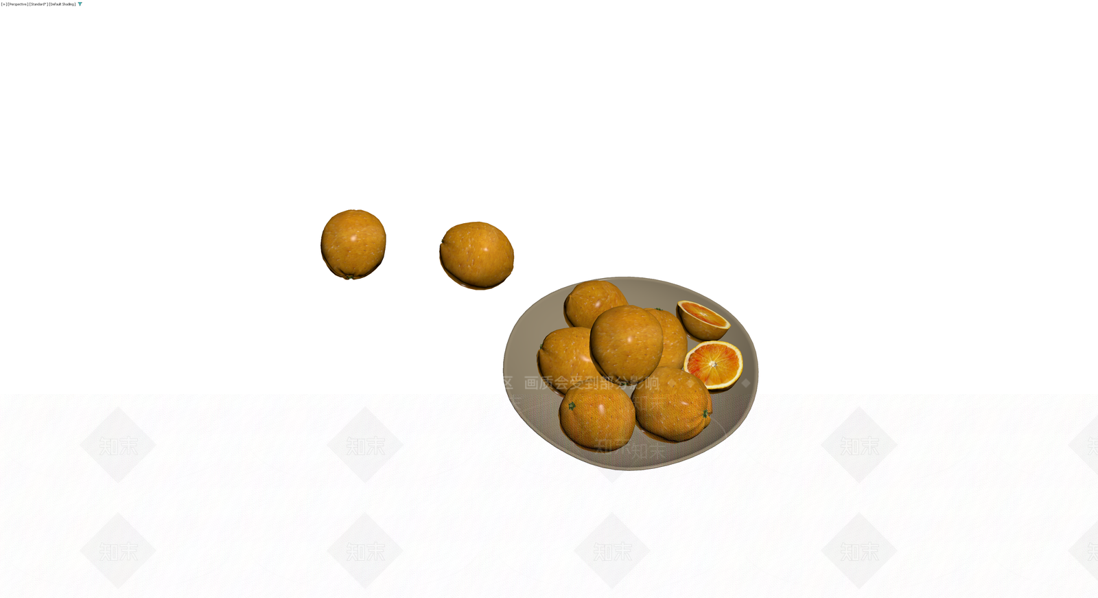 盛有橙子的碗组合3D模型下载【ID:1230376561】