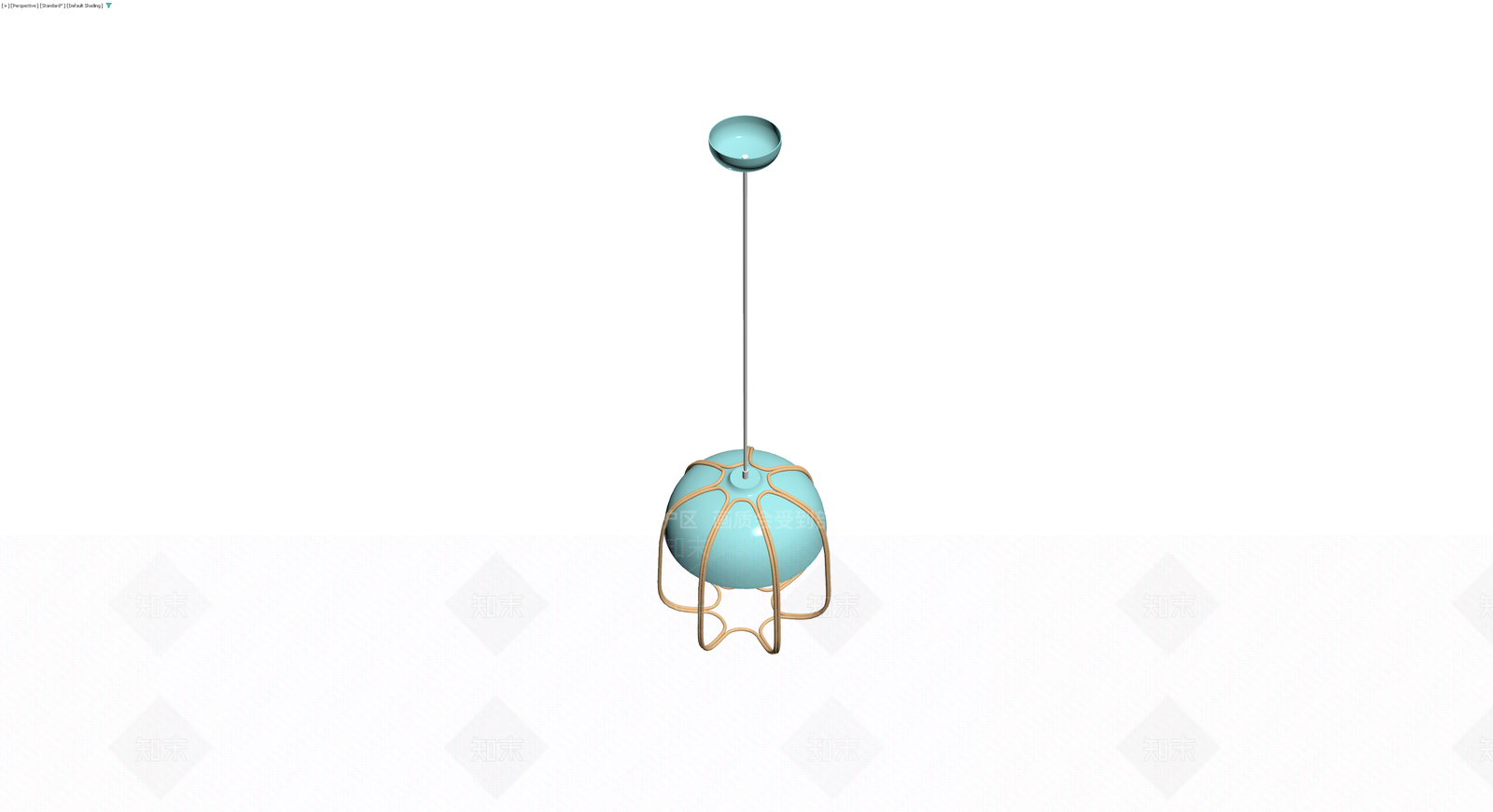 蓝金配色藤编吊灯3D模型下载【ID:1230771586】