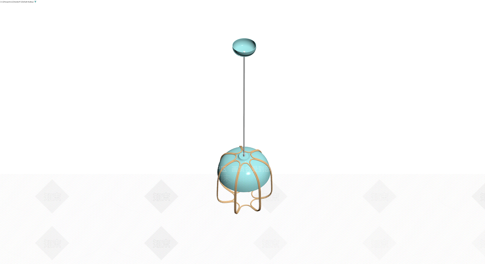 蓝金配色藤编吊灯3D模型下载【ID:1230771586】