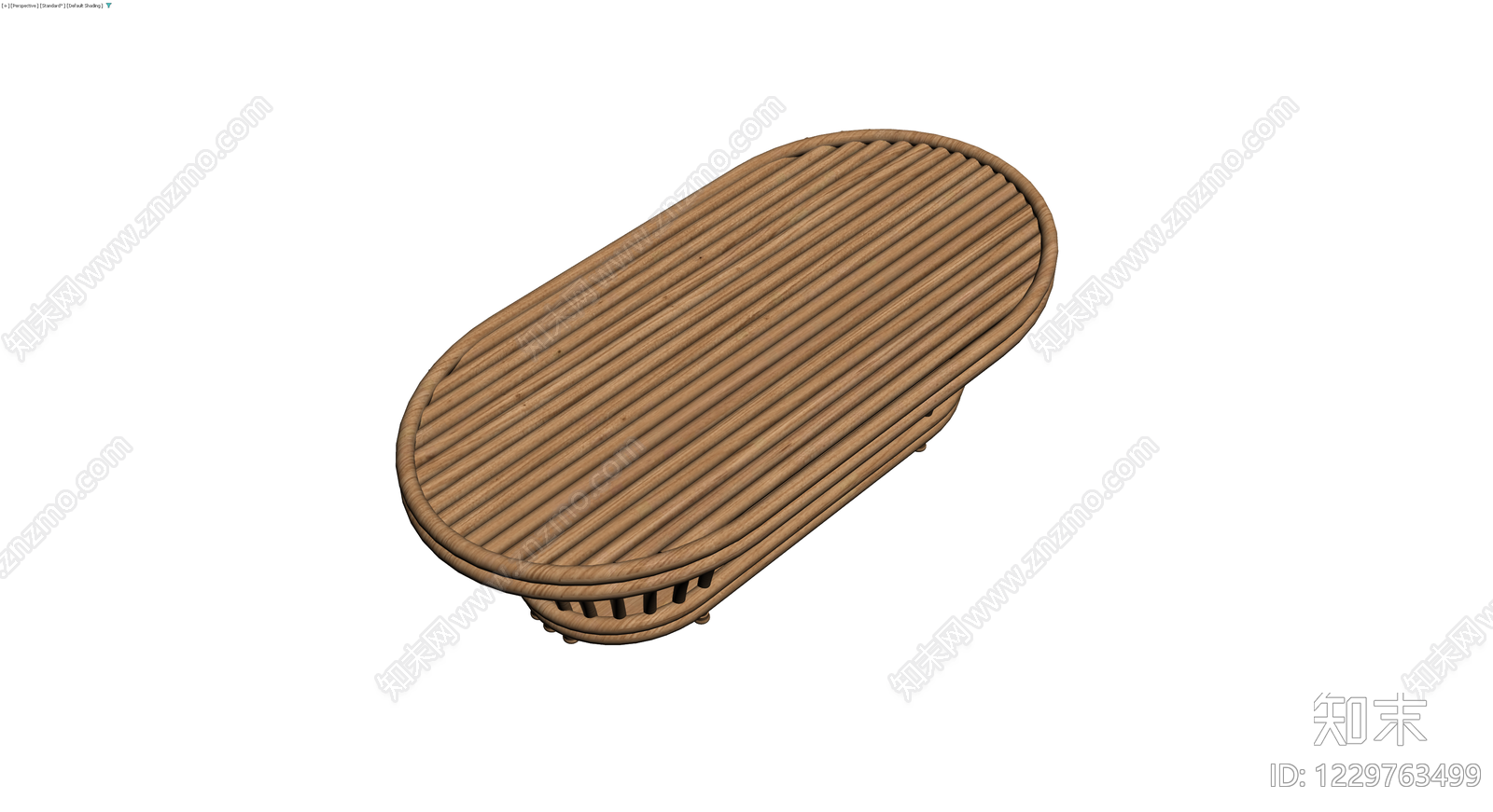 藤编椭圆茶几3D模型下载【ID:1229763499】