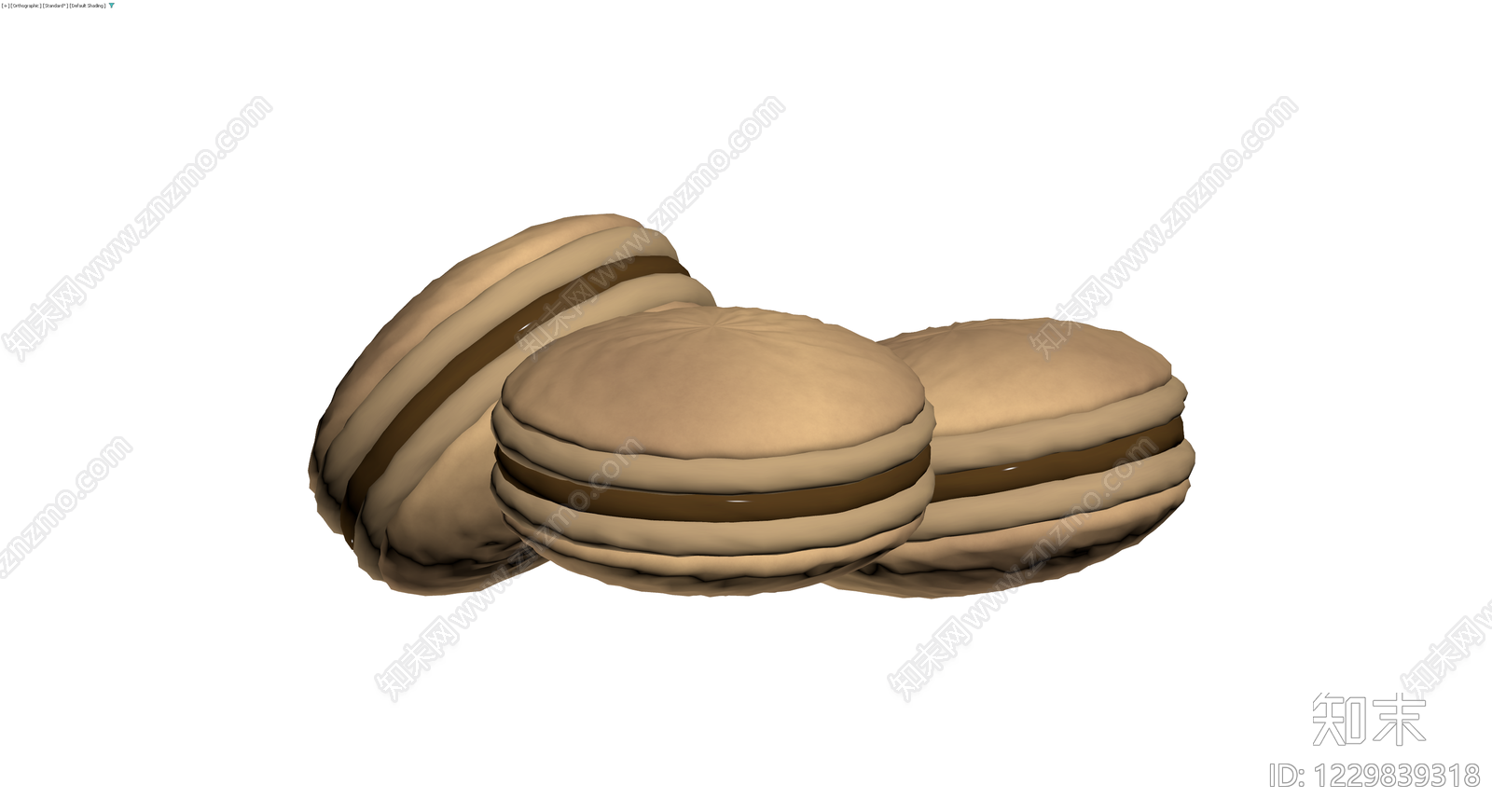 巧克力夹心饼干组合3D模型下载【ID:1229839318】