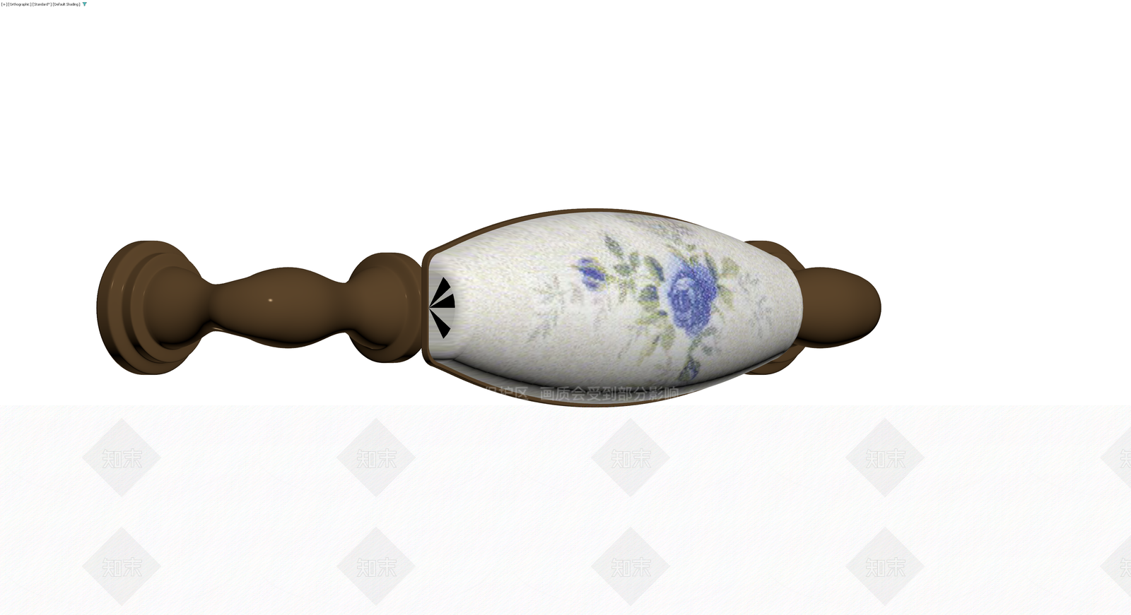 复古花纹陶瓷门把手3D模型下载【ID:1229948494】